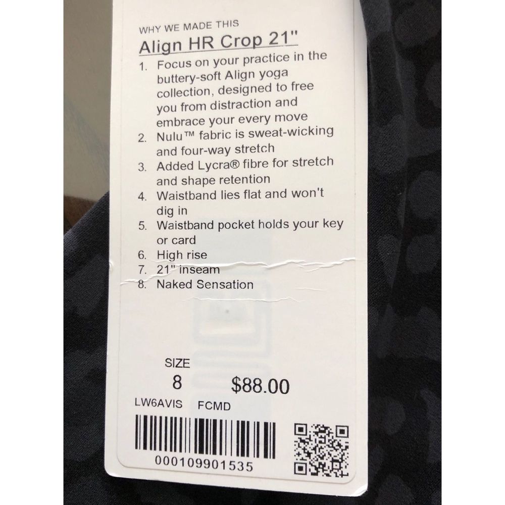 Lululemon Align Crop 21" Camo Size 8 NWT - Picture 5 of 6
